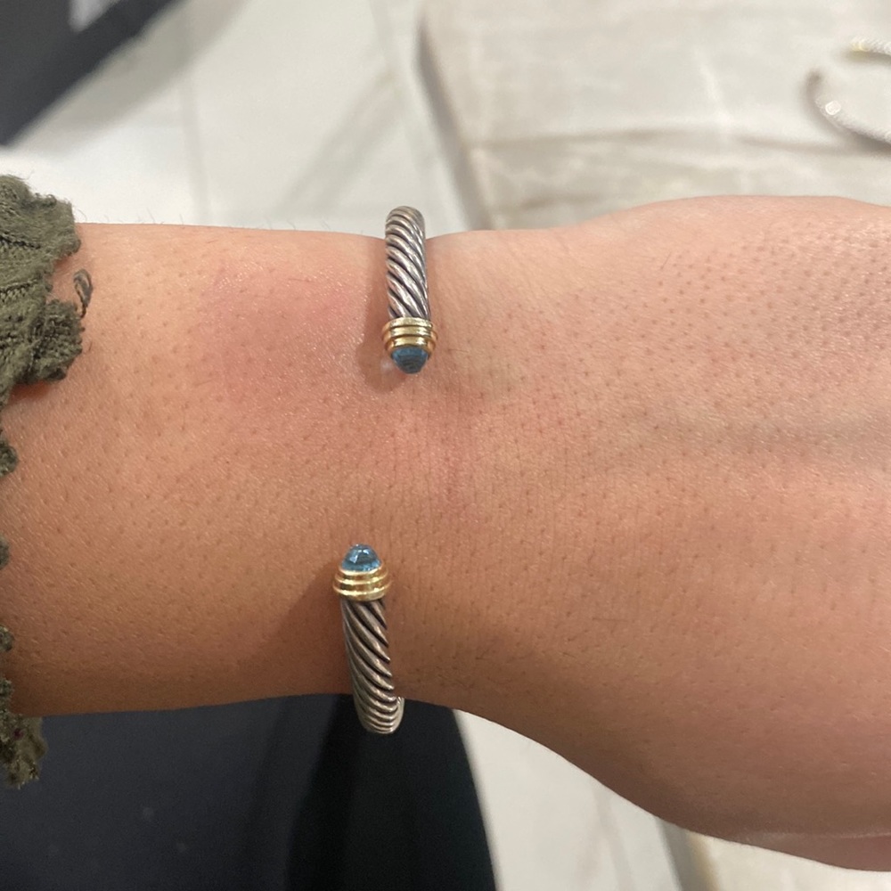 David Yurman Blue/Gold Trim Bracelet
